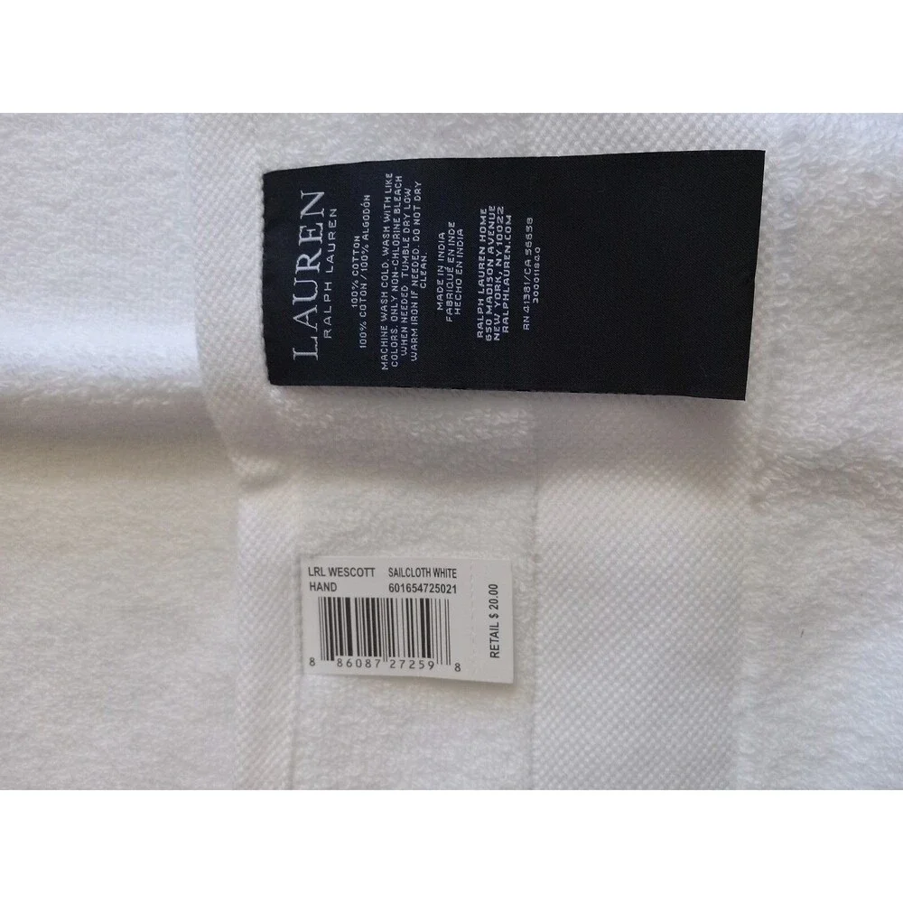 Lauren Ralph Lauren Hand Towel Wescott Sailcloth White